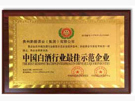中国白酒行业最佳示范企业